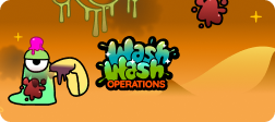 Wash wash logo with orange background